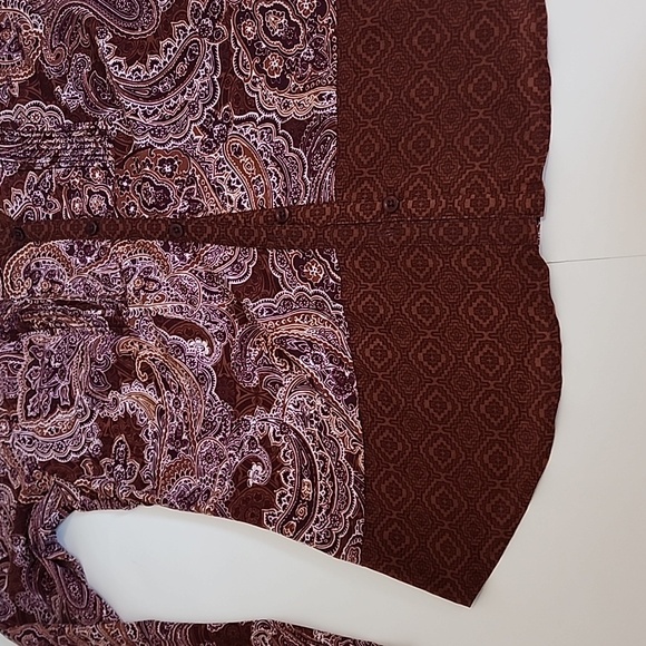 Prana Button Down Long Sleeve Paisley Print Top/ size S - Picture 10 of 13